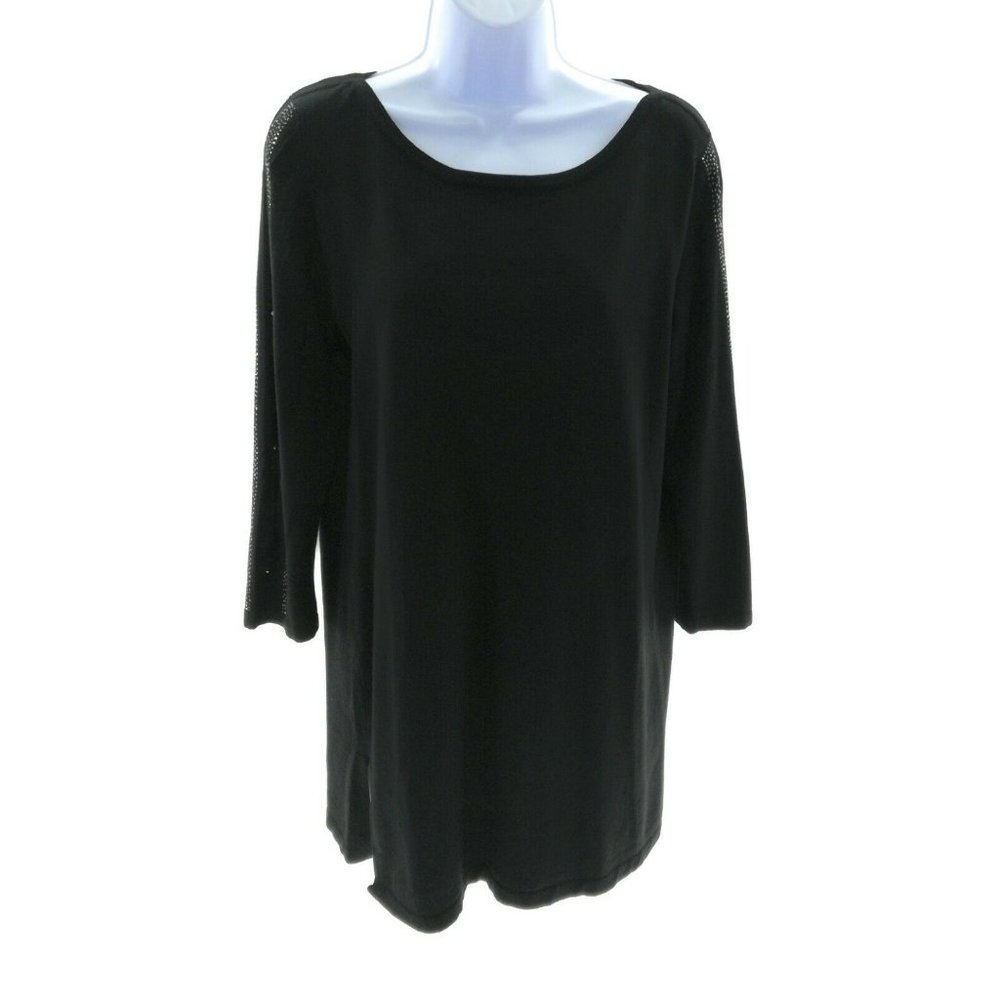 Cable & Gauge Women's Black Long Sleeve Cold Shoulder Sweater Size Medium - Picture 1 of 3